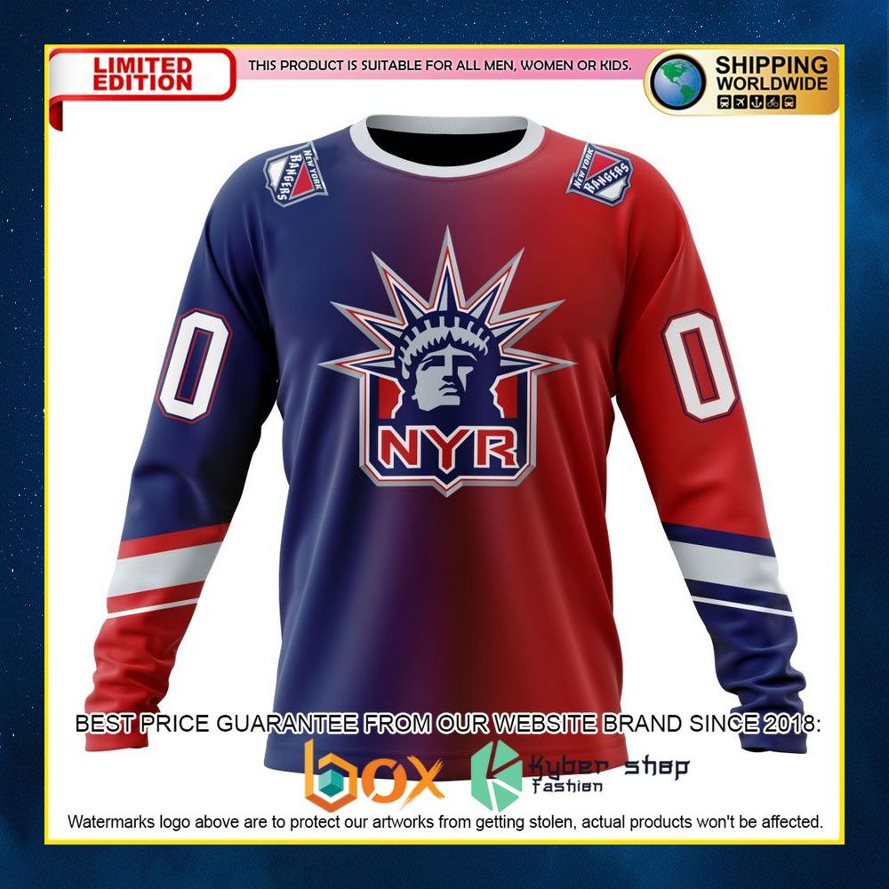 NEW NHL New York Rangers Gradient Custom 3D Hoodie, Shirt 15