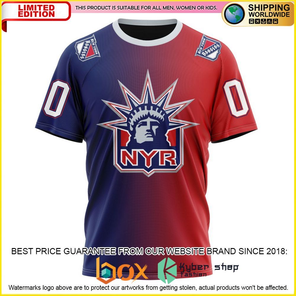 NEW NHL New York Rangers Gradient Custom 3D Hoodie, Shirt 8