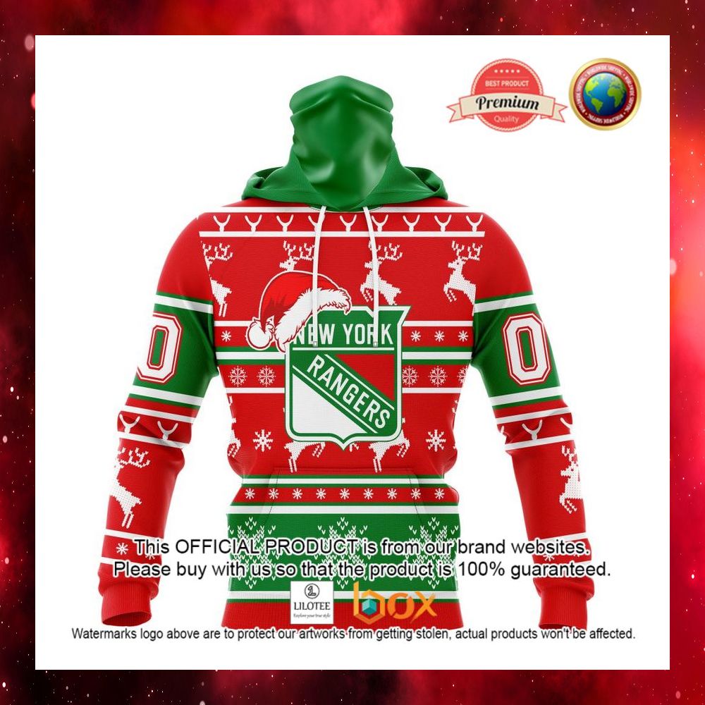 HOT NHL New York Rangers Santa Hat Custom 3D Hoodie, T-Shirt 8