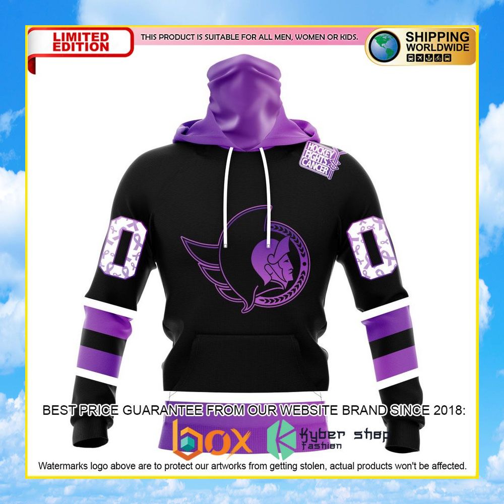 NEW NHL Ottawa Senators Black Hockey Fights Cancer Personalized 3D Hoodie, Shirt 13