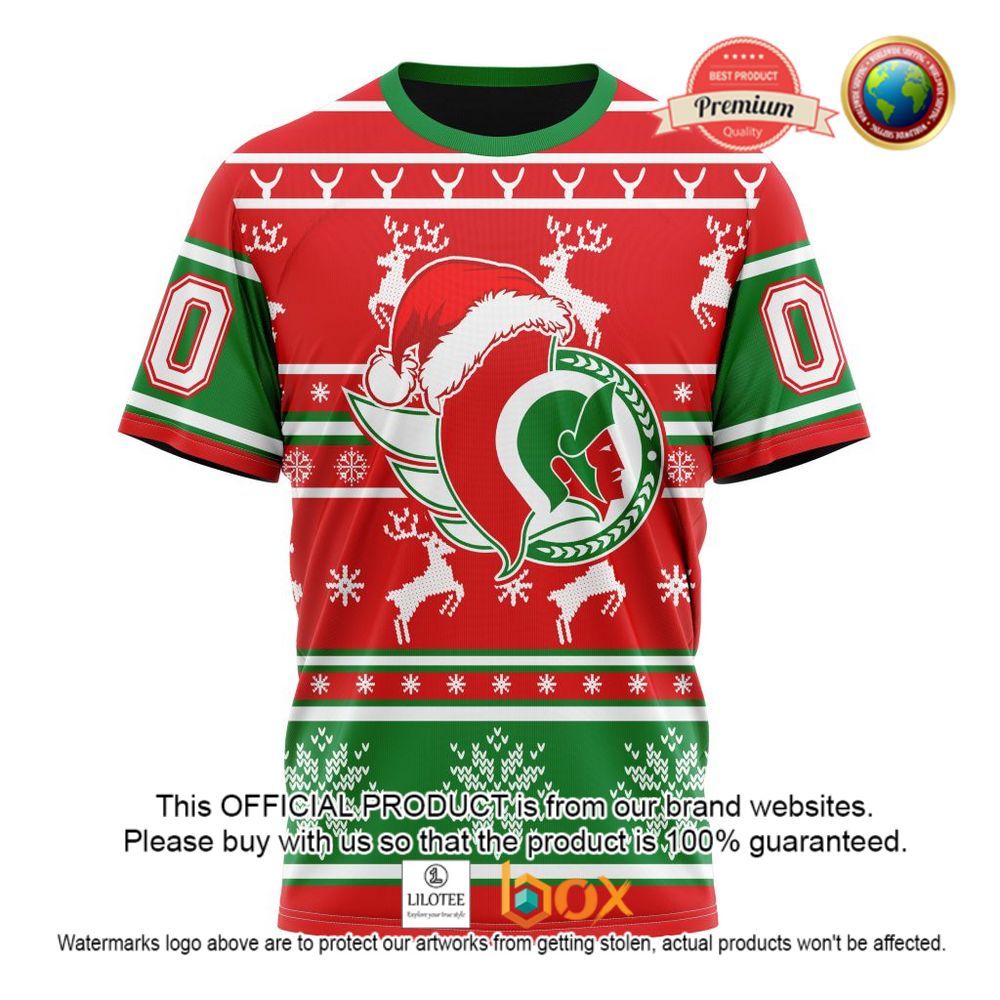 HOT NHL Ottawa Senators Santa Hat Custom 3D Hoodie, T-Shirt 5