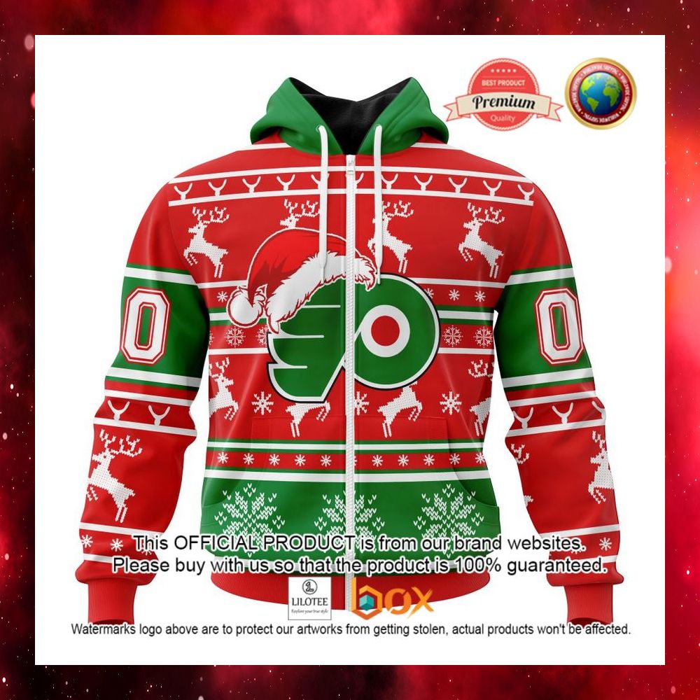 HOT NHL Philadelphia Flyers Santa Hat Custom 3D Hoodie, T-Shirt 7