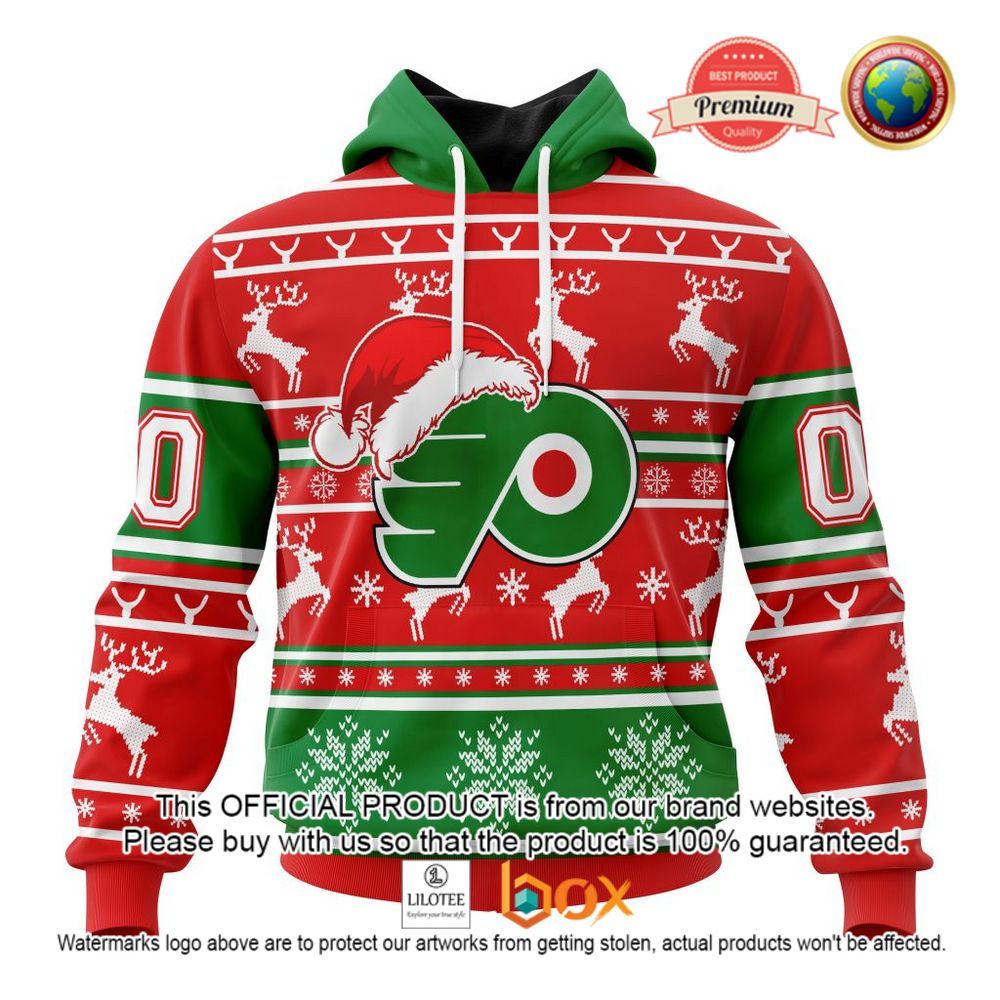 HOT NHL Philadelphia Flyers Santa Hat Custom 3D Hoodie, T-Shirt 1