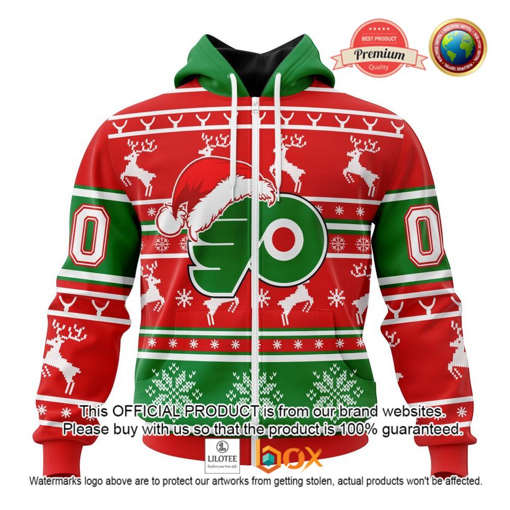 HOT NHL Philadelphia Flyers Santa Hat Custom 3D Hoodie, T-Shirt 2