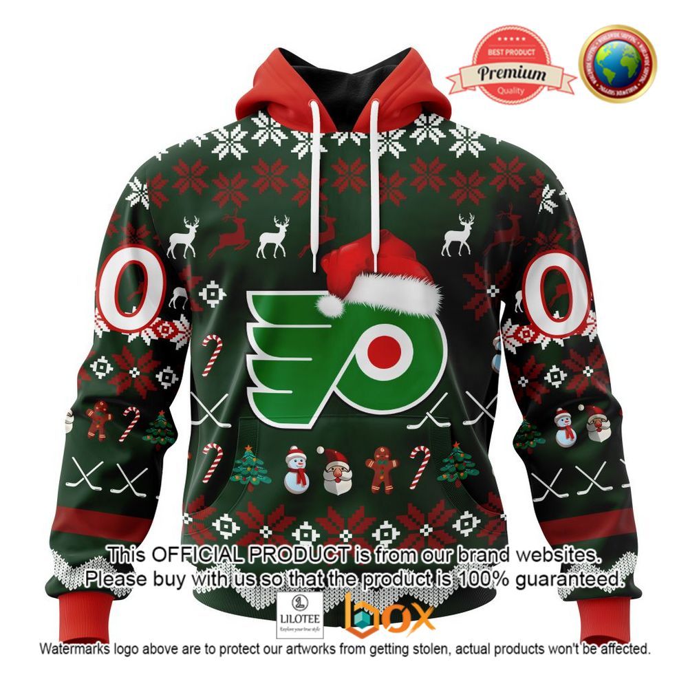 HOT NHL Philadelphia Flyers Team Santa Hat Custom 3D Hoodie, T-Shirt 1