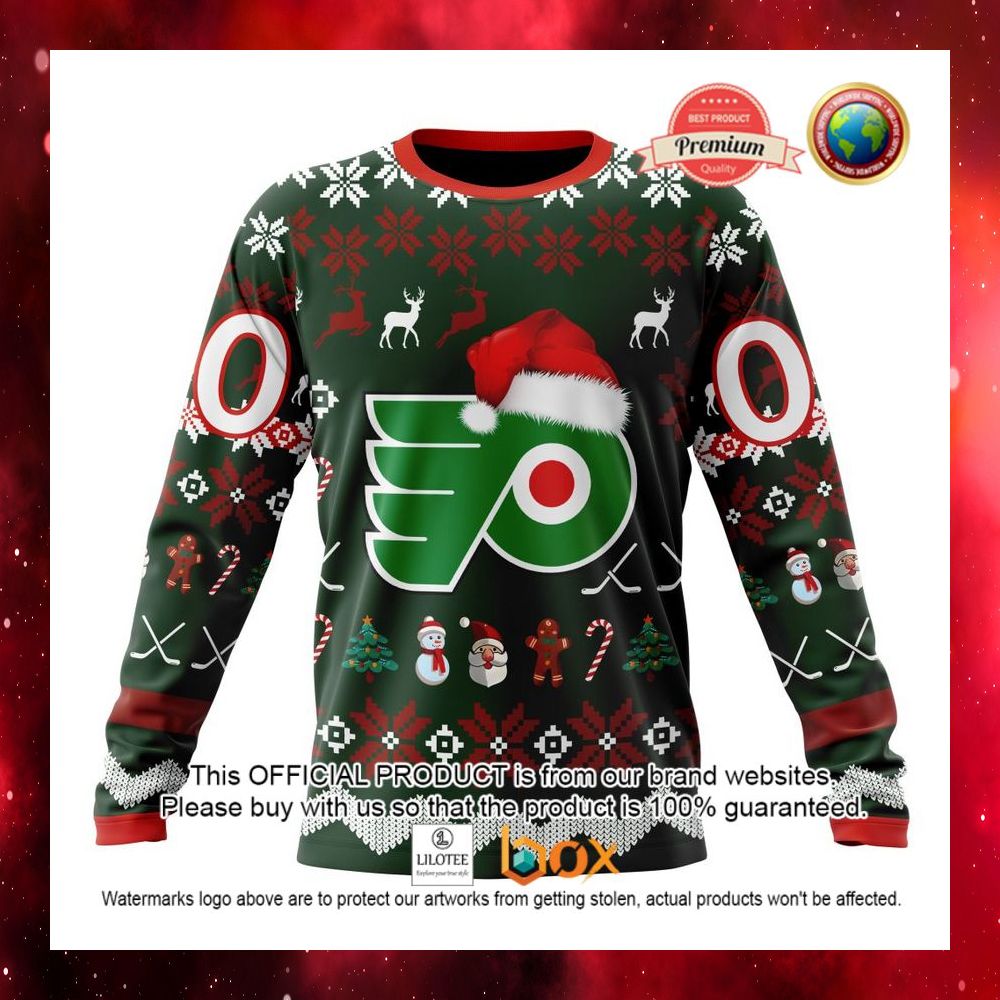 HOT NHL Philadelphia Flyers Team Santa Hat Custom 3D Hoodie, T-Shirt 10