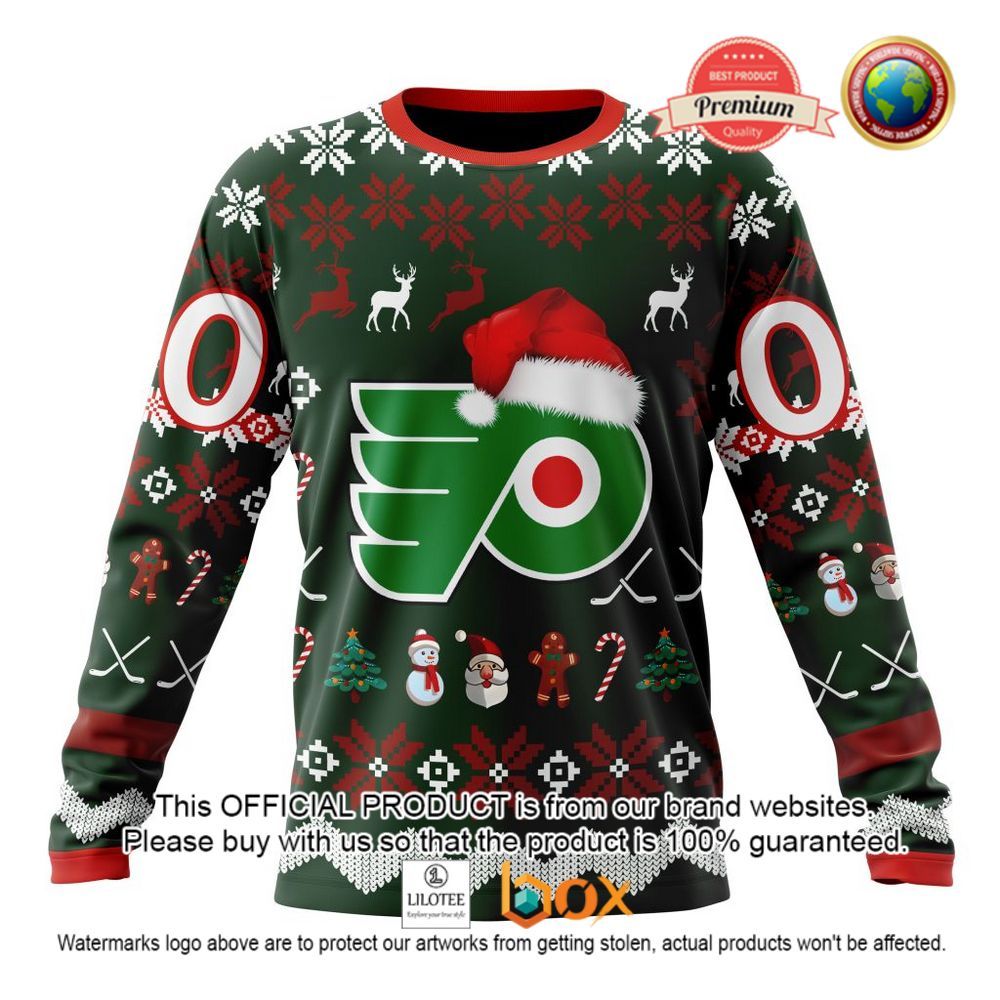 HOT NHL Philadelphia Flyers Team Santa Hat Custom 3D Hoodie, T-Shirt 4