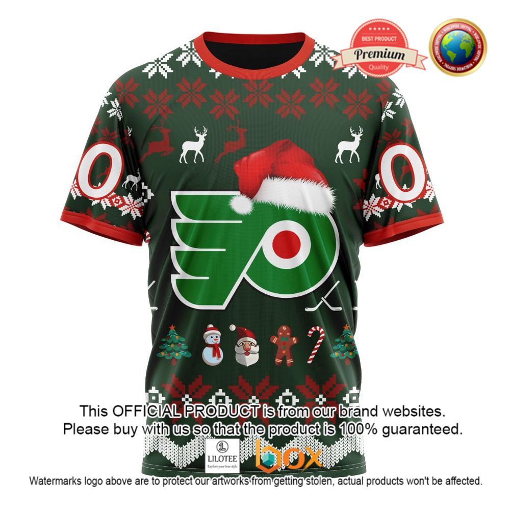 HOT NHL Philadelphia Flyers Team Santa Hat Custom 3D Hoodie, T-Shirt 5