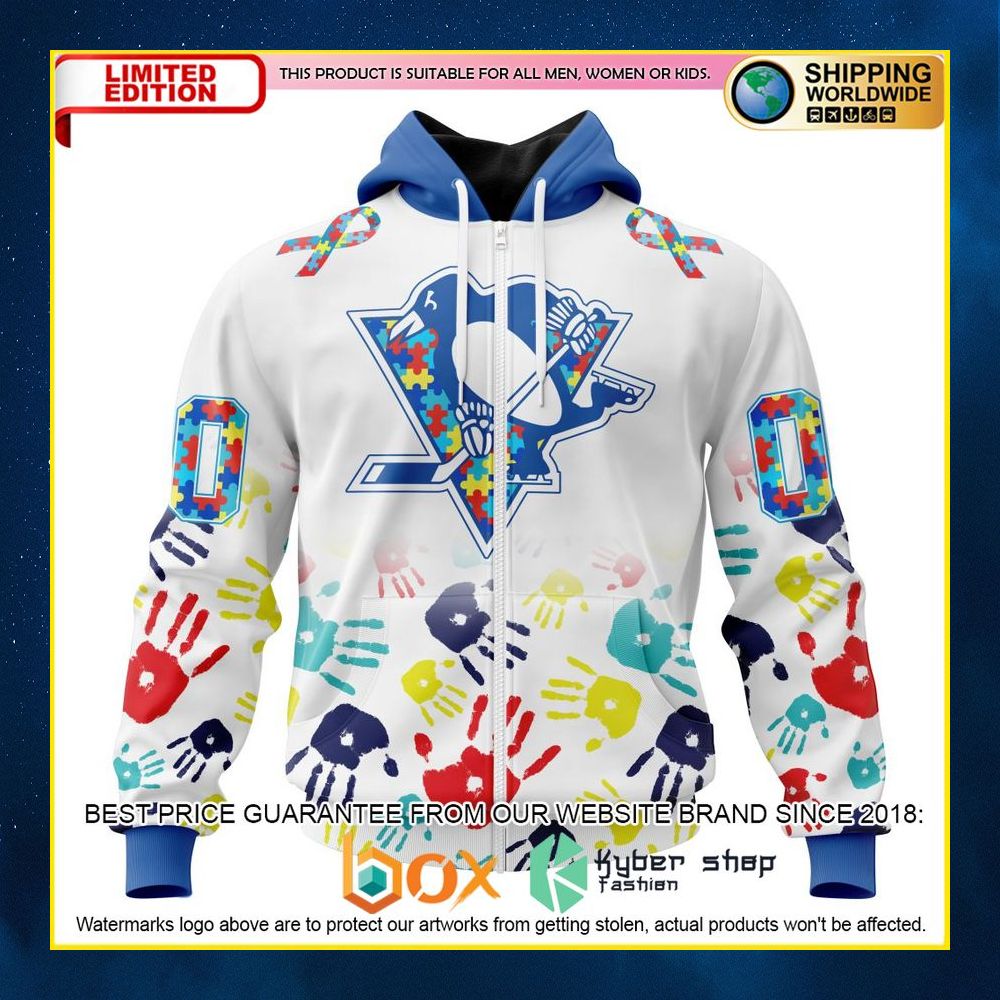 NEW NHL Pittsburgh Penguins Autism Awareness Custom 3D Hoodie, Shirt 11