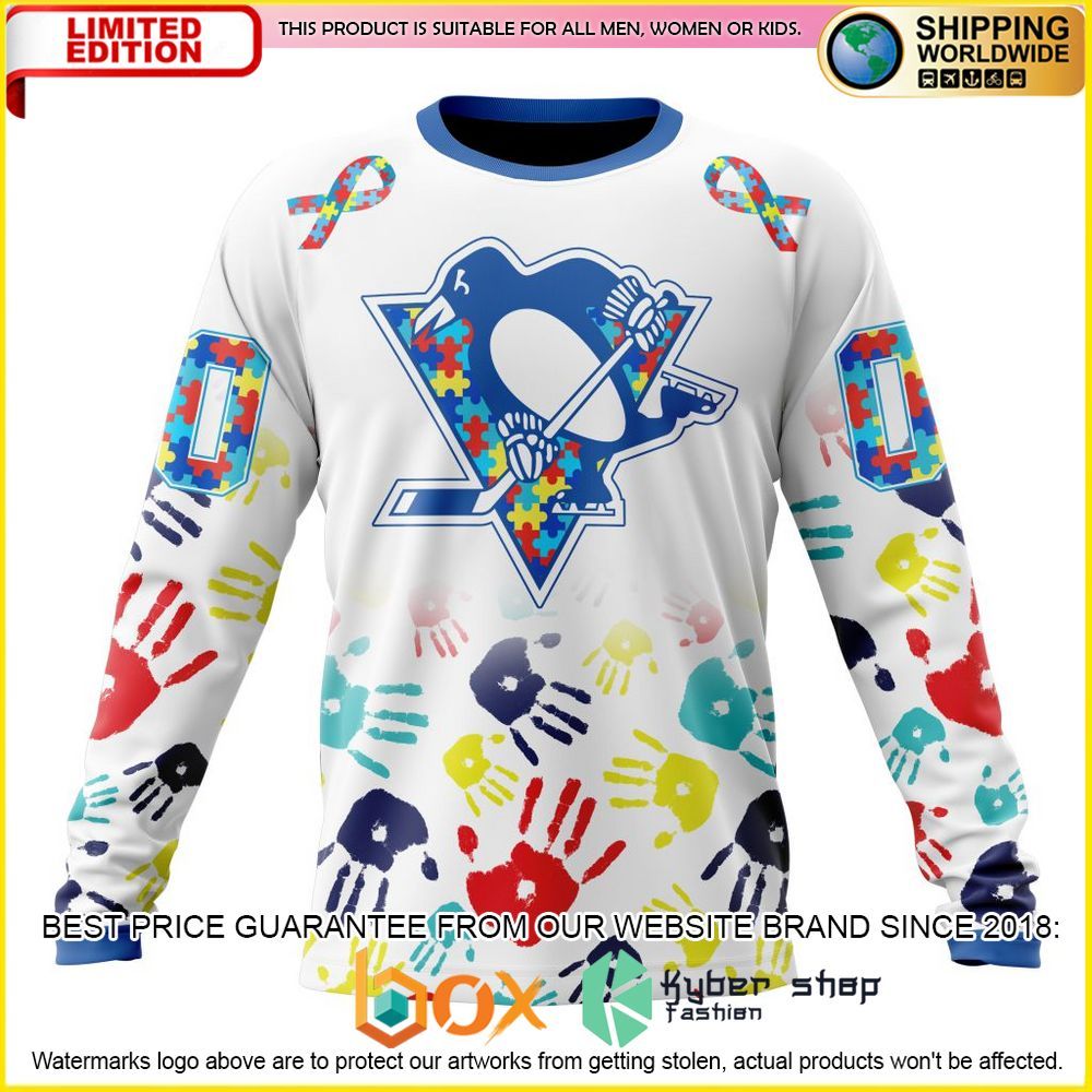 NEW NHL Pittsburgh Penguins Autism Awareness Custom 3D Hoodie, Shirt 6