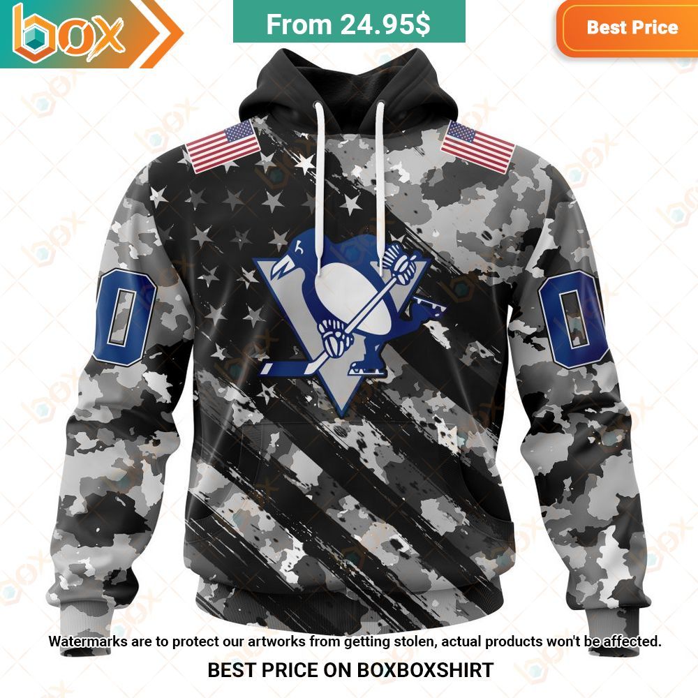 nhl pittsburgh penguins special camo military custom hoodie 1 719