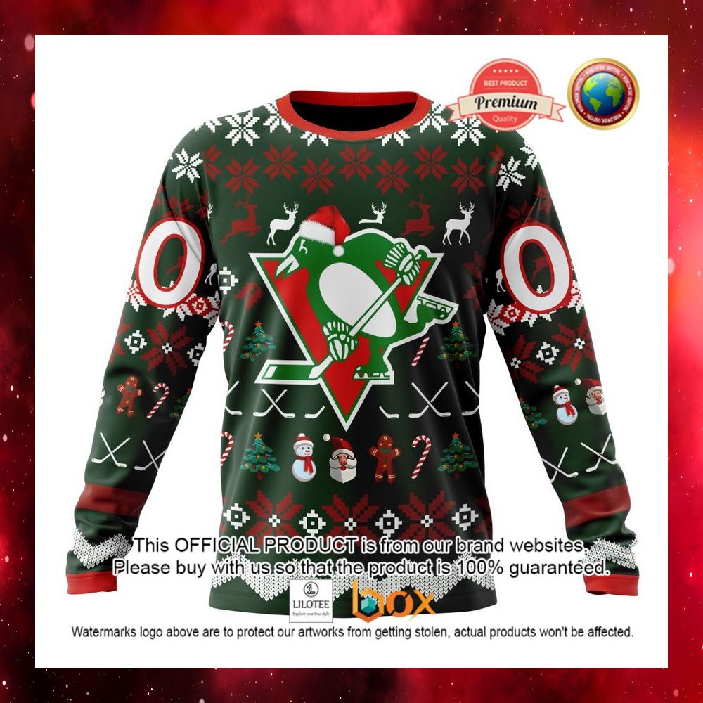 HOT NHL Pittsburgh Penguins Team Santa Hat Custom 3D Hoodie, T-Shirt 10