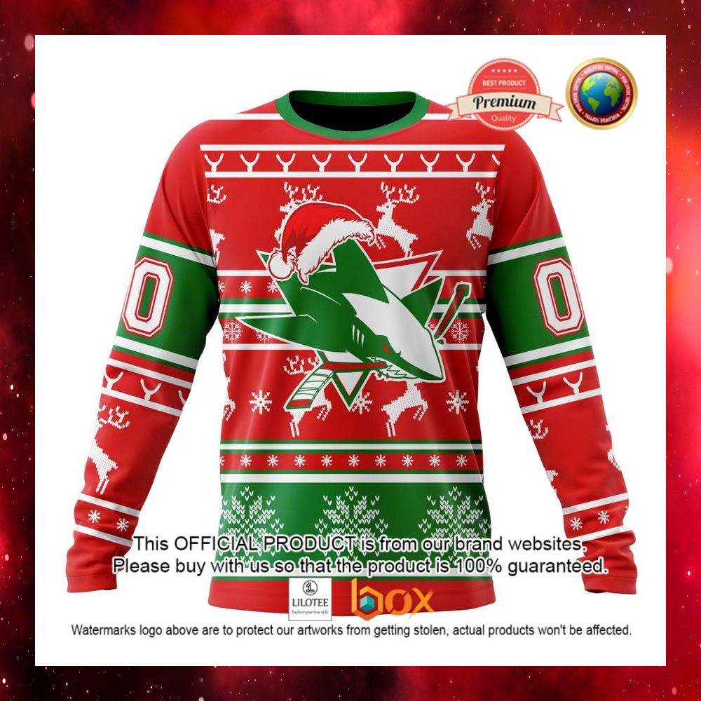 HOT NHL San Jose Sharks Santa Hat Custom 3D Hoodie, T-Shirt 10