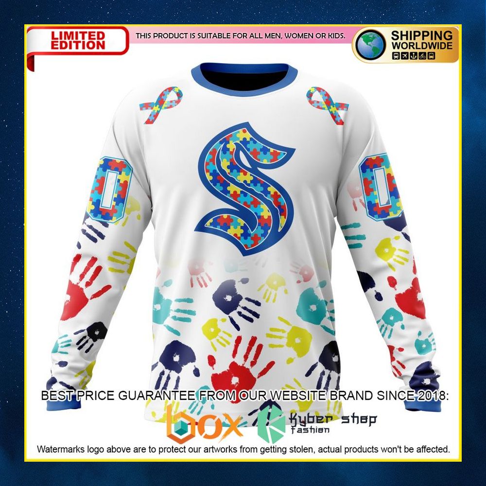 NEW NHL Seattle Kraken Autism Awareness Custom 3D Hoodie, Shirt 15