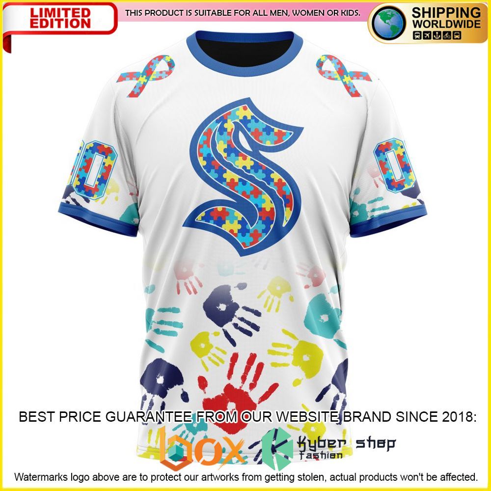 NEW NHL Seattle Kraken Autism Awareness Custom 3D Hoodie, Shirt 8
