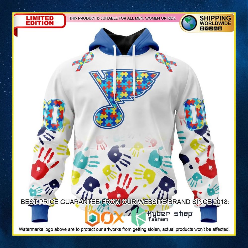 NEW NHL St. Louis Blues Autism Awareness Custom 3D Hoodie, Shirt 10