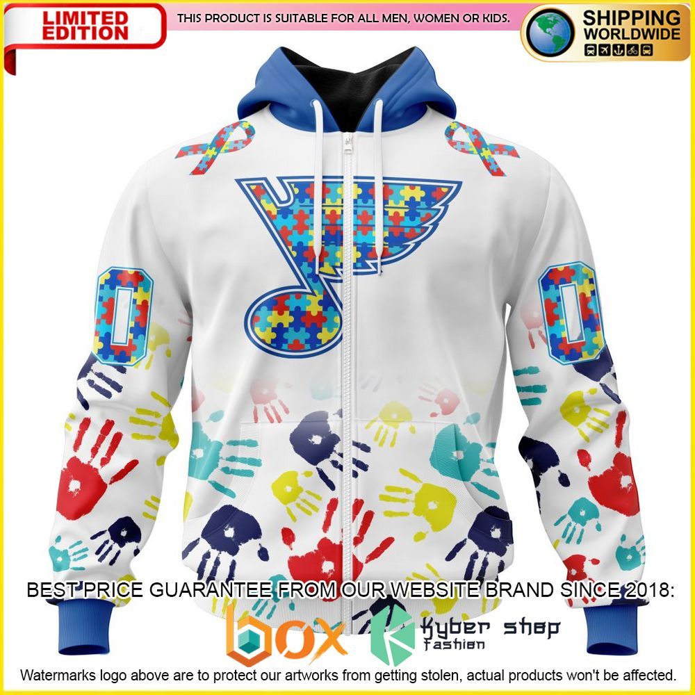 NEW NHL St. Louis Blues Autism Awareness Custom 3D Hoodie, Shirt 2