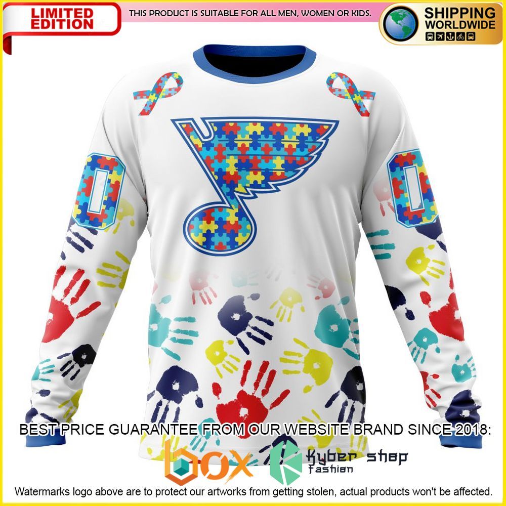 NEW NHL St. Louis Blues Autism Awareness Custom 3D Hoodie, Shirt 6
