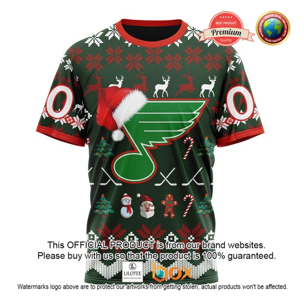 HOT NHL St. Louis Blues Team Santa Hat Custom 3D Hoodie, T-Shirt 5