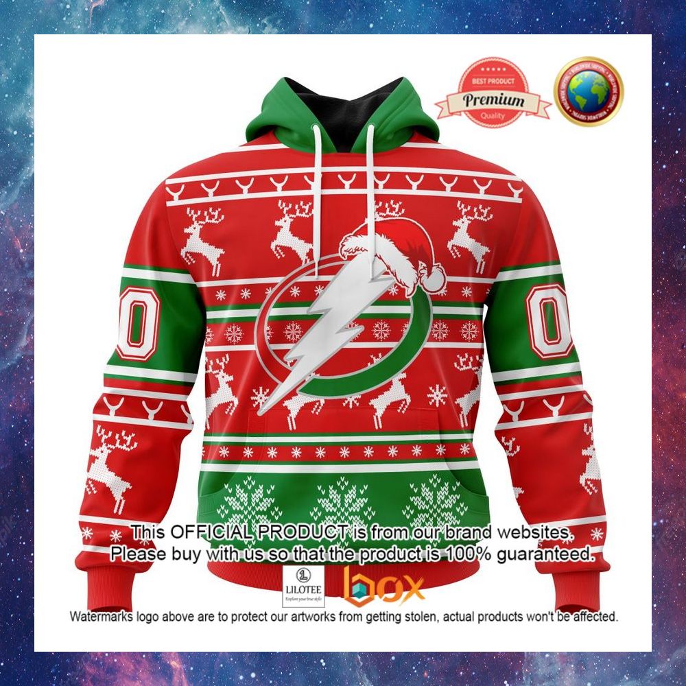 HOT NHL Tampa Bay Lightning Santa Hat Custom 3D Hoodie, T-Shirt 6