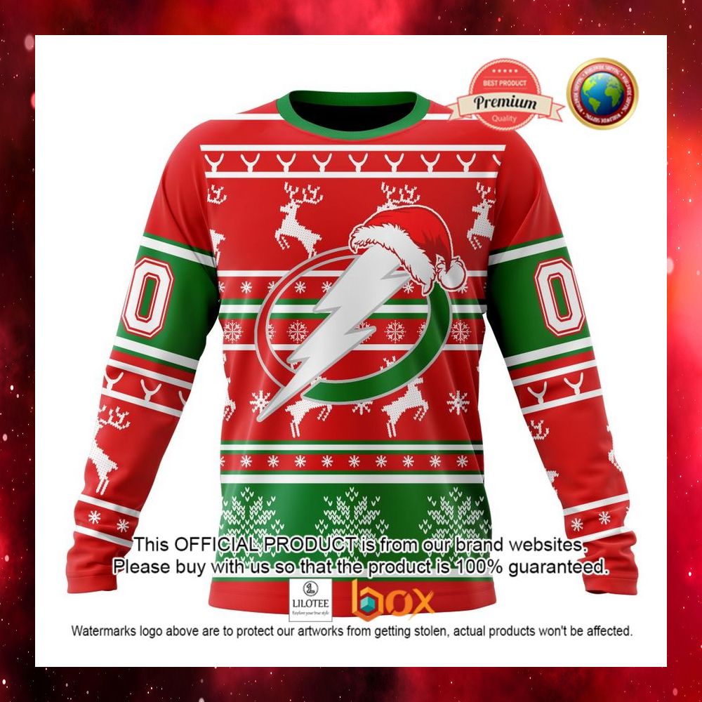 HOT NHL Tampa Bay Lightning Santa Hat Custom 3D Hoodie, T-Shirt 10