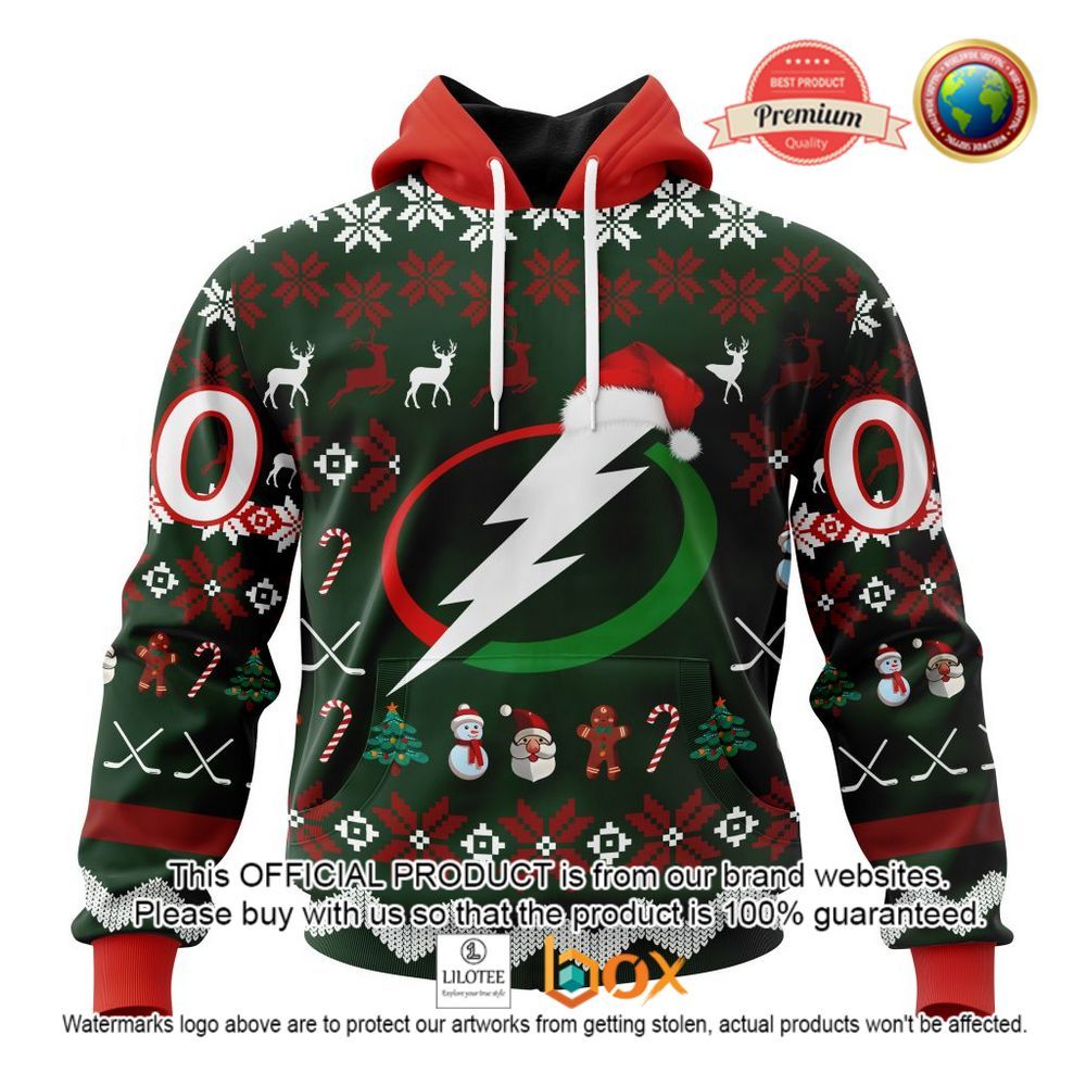 HOT NHL Tampa Bay Lightning Team Santa Hat Custom 3D Hoodie, T-Shirt 1