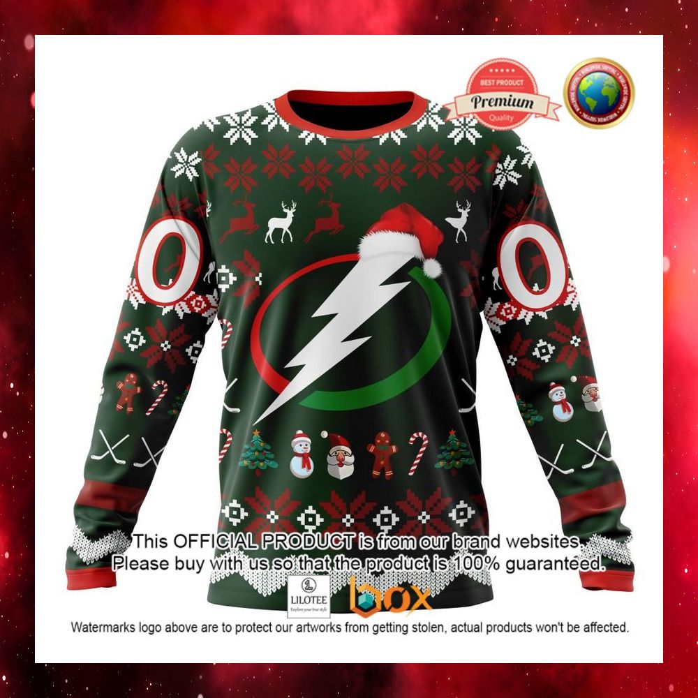 HOT NHL Tampa Bay Lightning Team Santa Hat Custom 3D Hoodie, T-Shirt 10