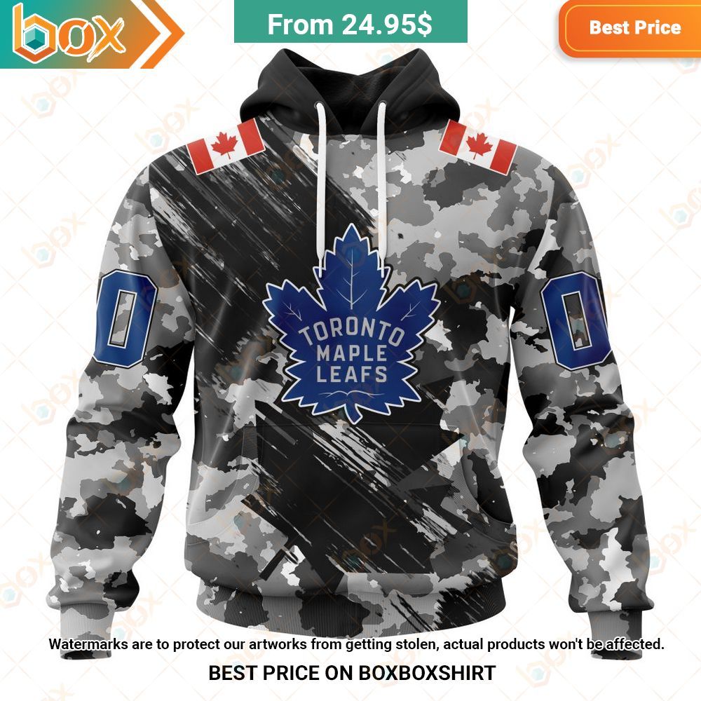 nhl toronto maple leafs special camo armed forces custom hoodie 1 246