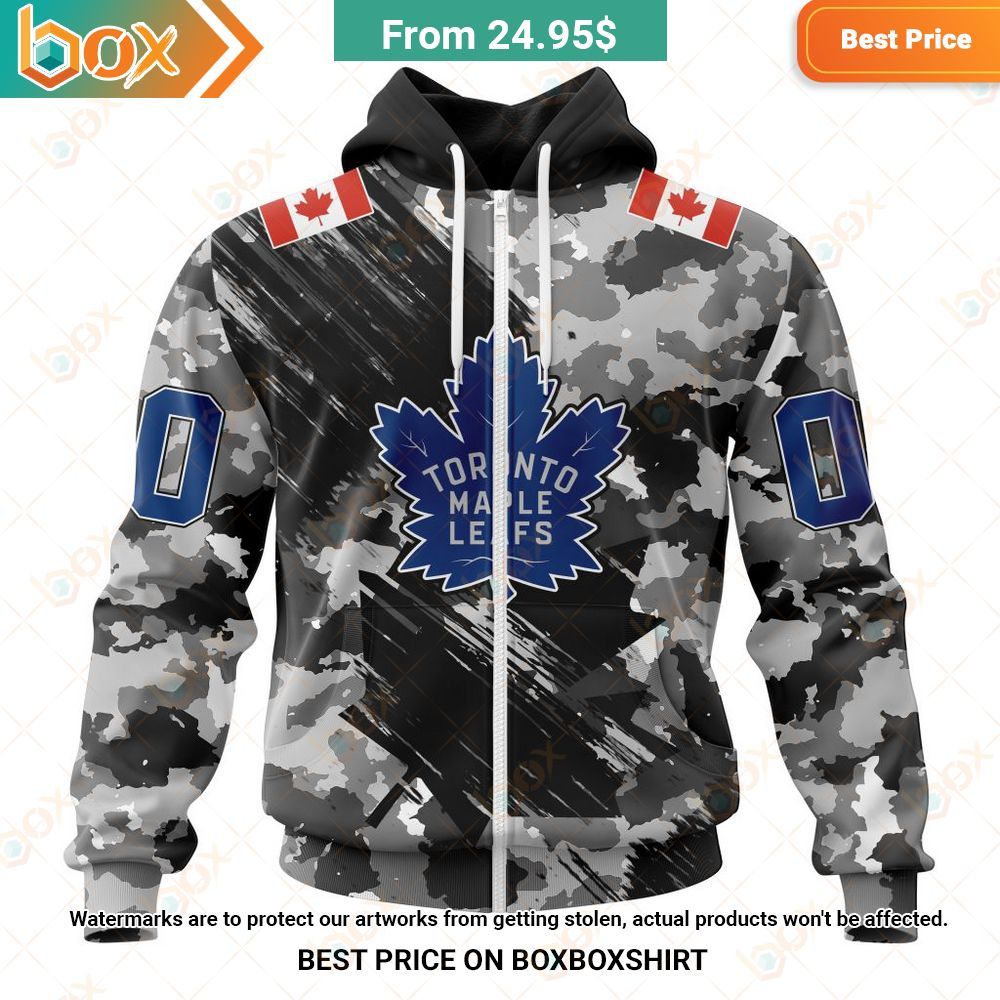 nhl toronto maple leafs special camo armed forces custom hoodie 2 638