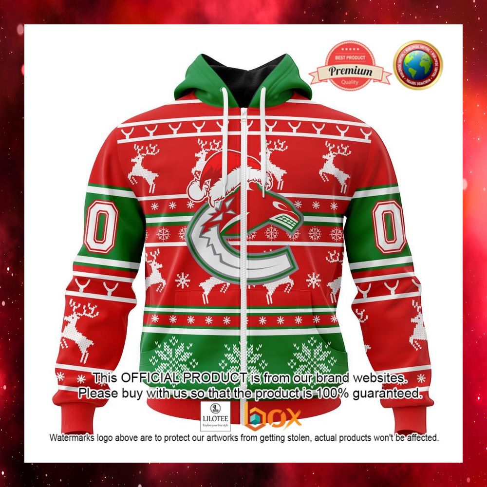 HOT NHL Vancouver Canucks Santa Hat Custom 3D Hoodie, T-Shirt 7