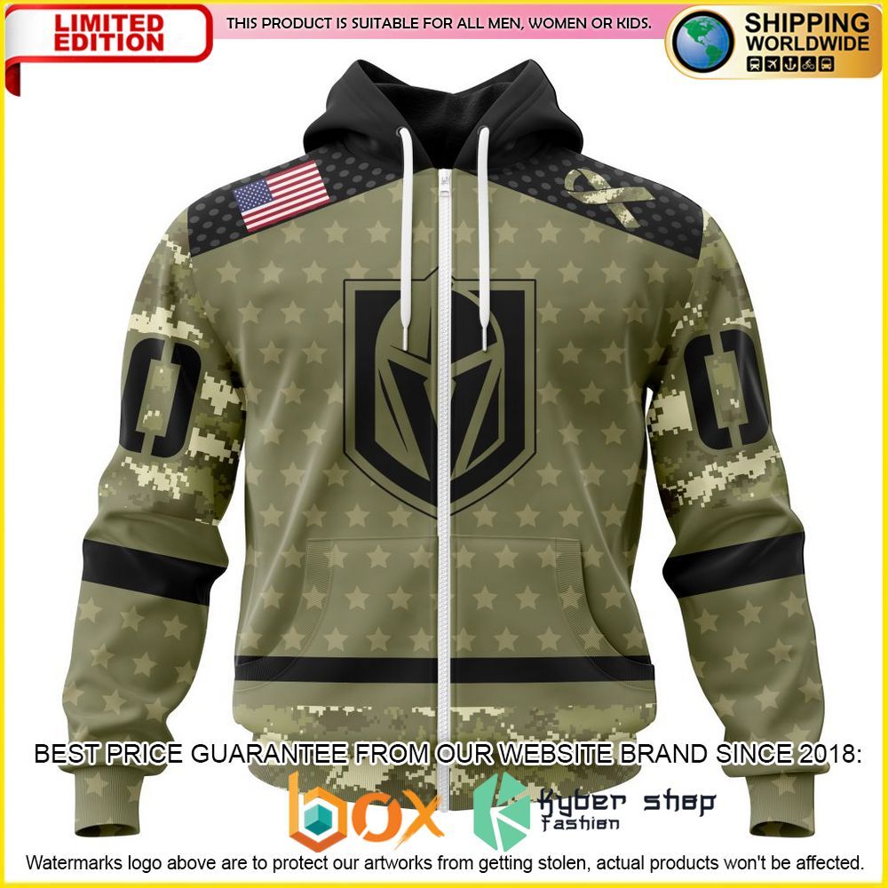 NEW NHL Vegas Golden Knights Camo Military Appreciation Custom 3D Hoodie, Shirt 2