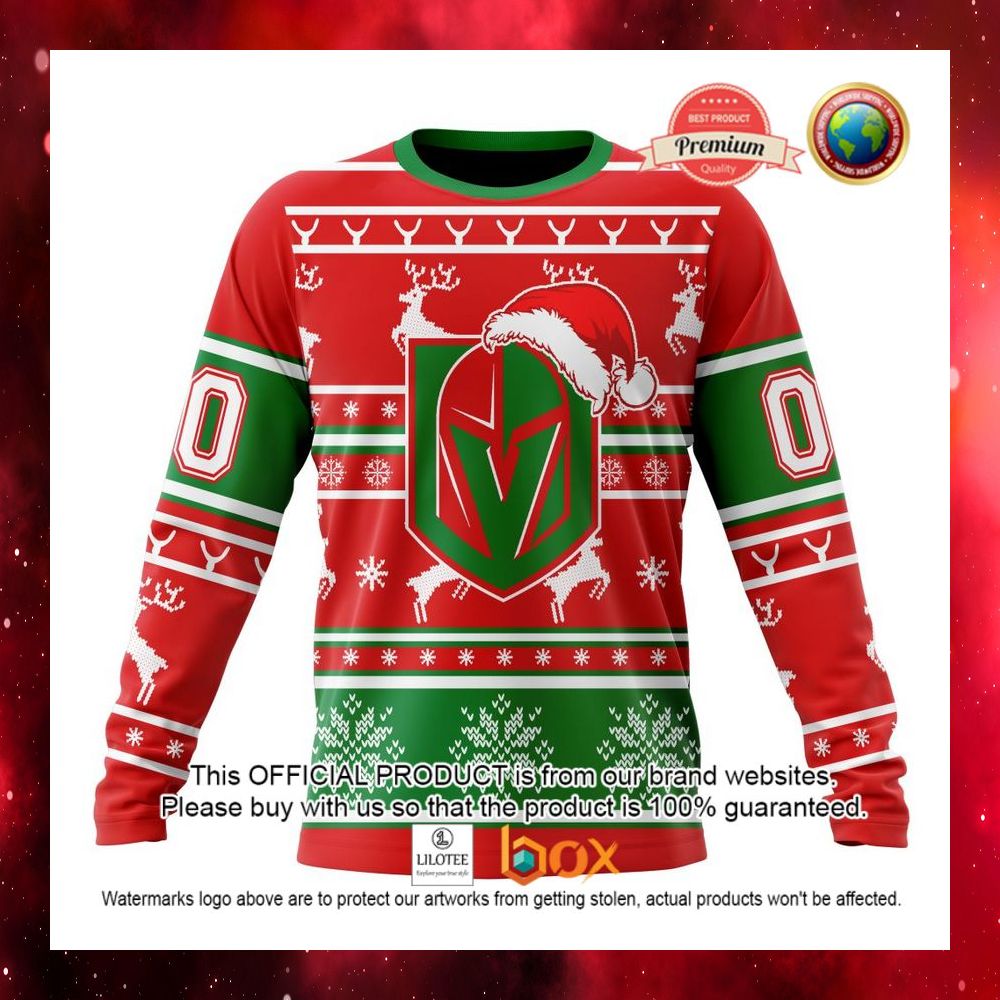 HOT NHL Vegas Golden Knights Santa Hat Custom 3D Hoodie, T-Shirt 10