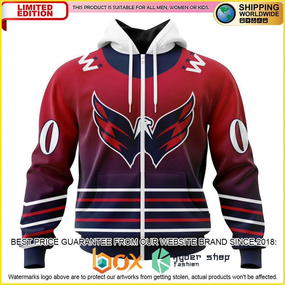 NEW NHL Washington Capitals Gradient Custom 3D Hoodie, Shirt 2