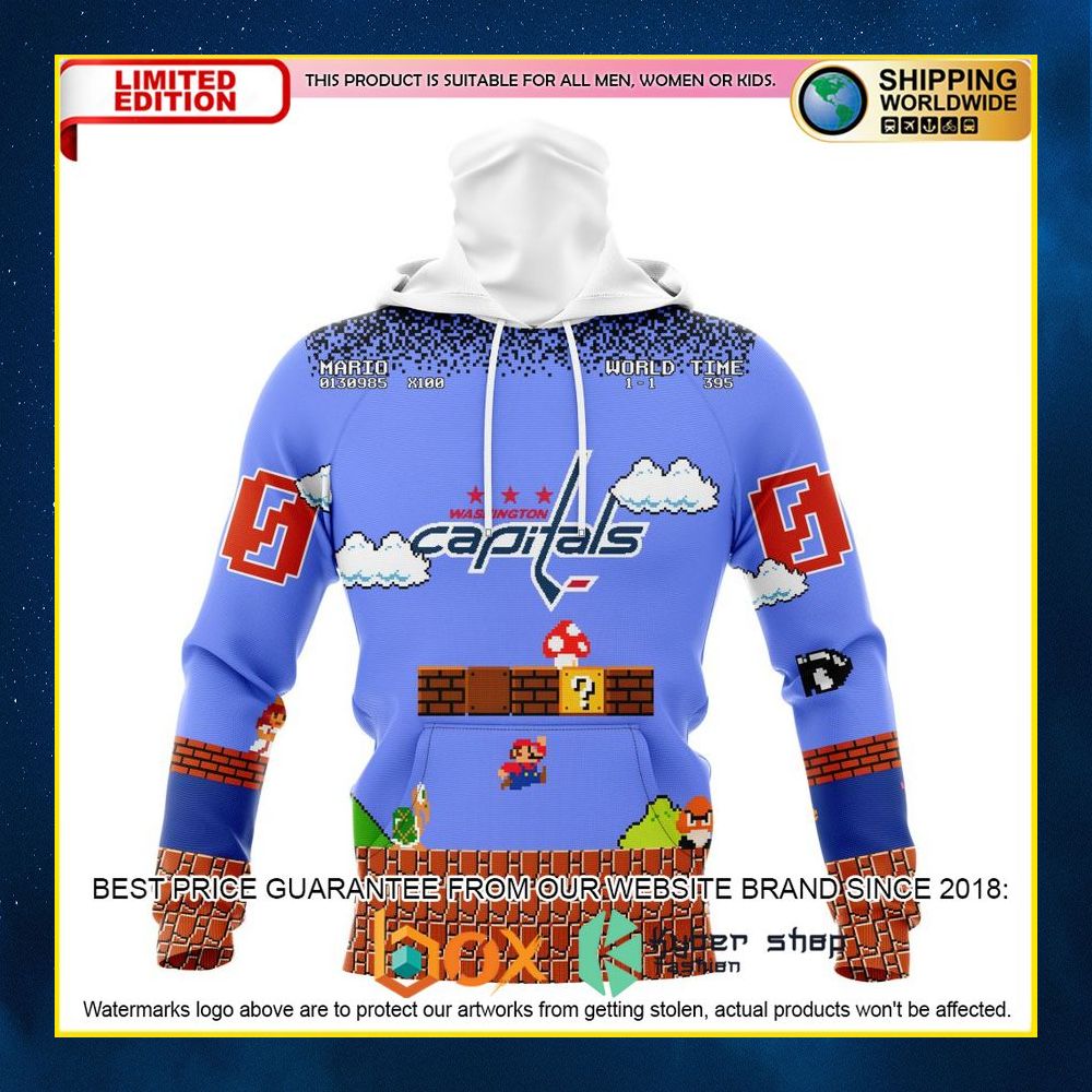 NEW NHL Washington Capitals Kits With Super Mario Custom 3D Hoodie, Shirt 13