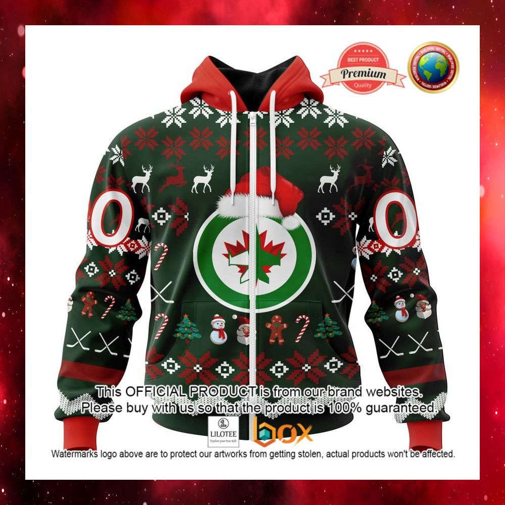HOT NHL Winnipeg Jets Santa Hat Custom 3D Hoodie, T-Shirt 7