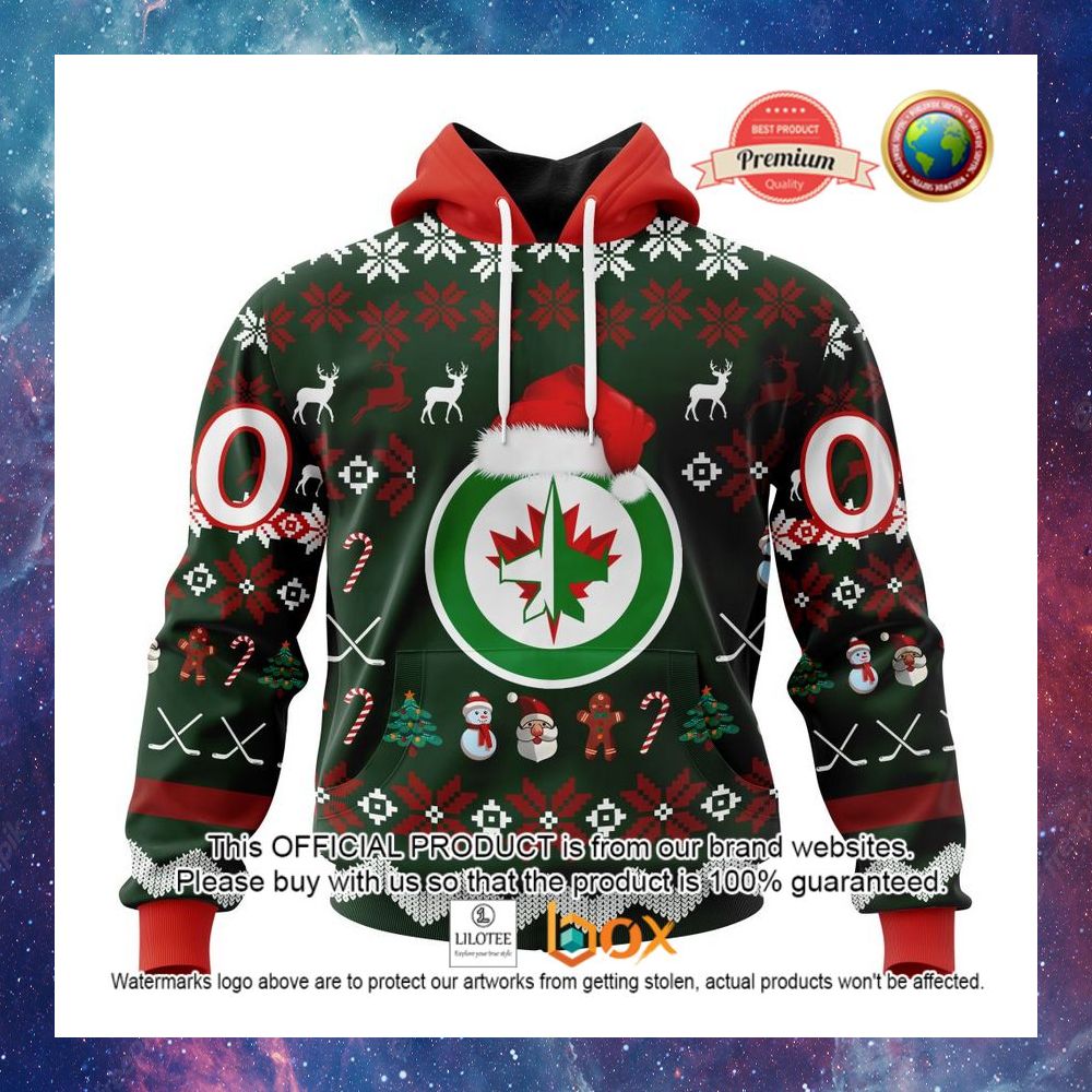 HOT NHL Winnipeg Jets Santa Hat Custom 3D Hoodie, T-Shirt 6
