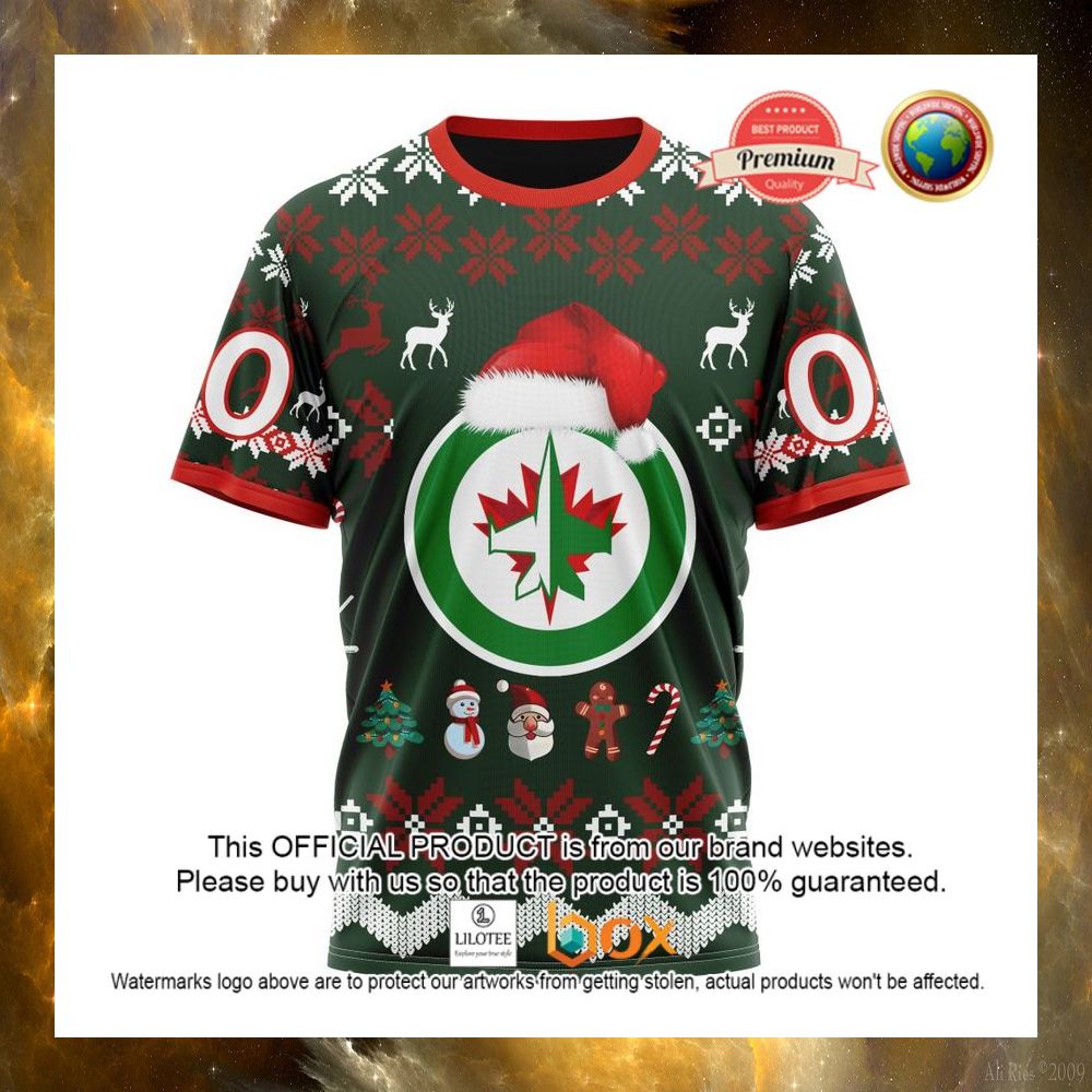 HOT NHL Winnipeg Jets Santa Hat Custom 3D Hoodie, T-Shirt 12
