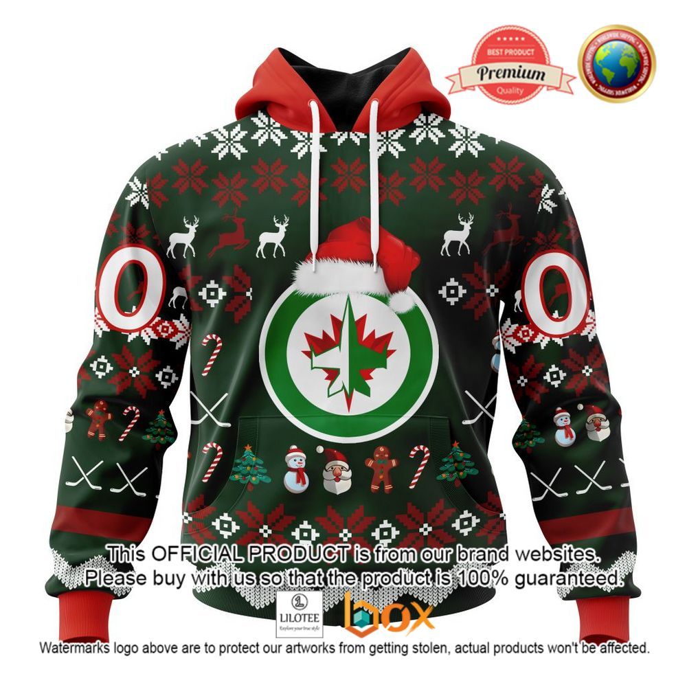 HOT NHL Winnipeg Jets Santa Hat Custom 3D Hoodie, T-Shirt 1