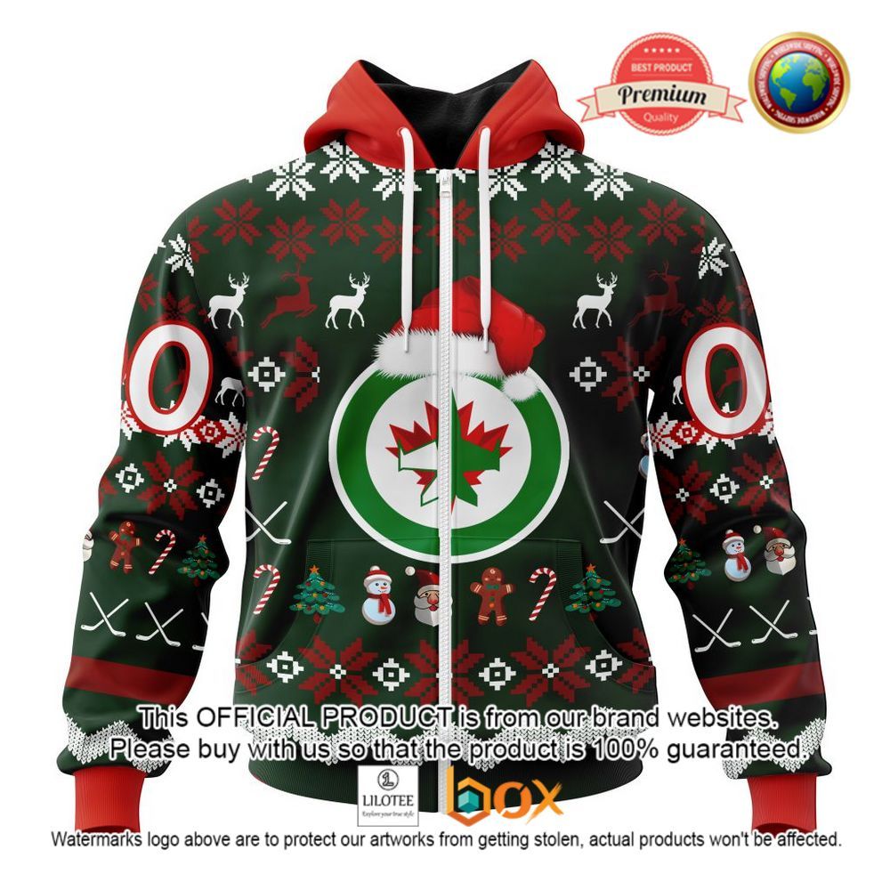 HOT NHL Winnipeg Jets Santa Hat Custom 3D Hoodie, T-Shirt 2