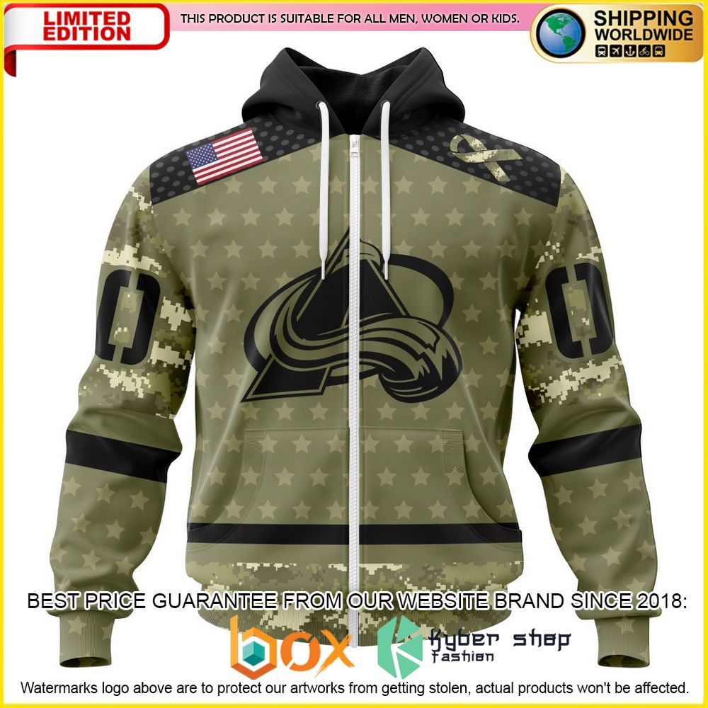 NEW NHL Colorado Avalanche Camo Military Appreciation Custom 3D Hoodie, Shirt 2