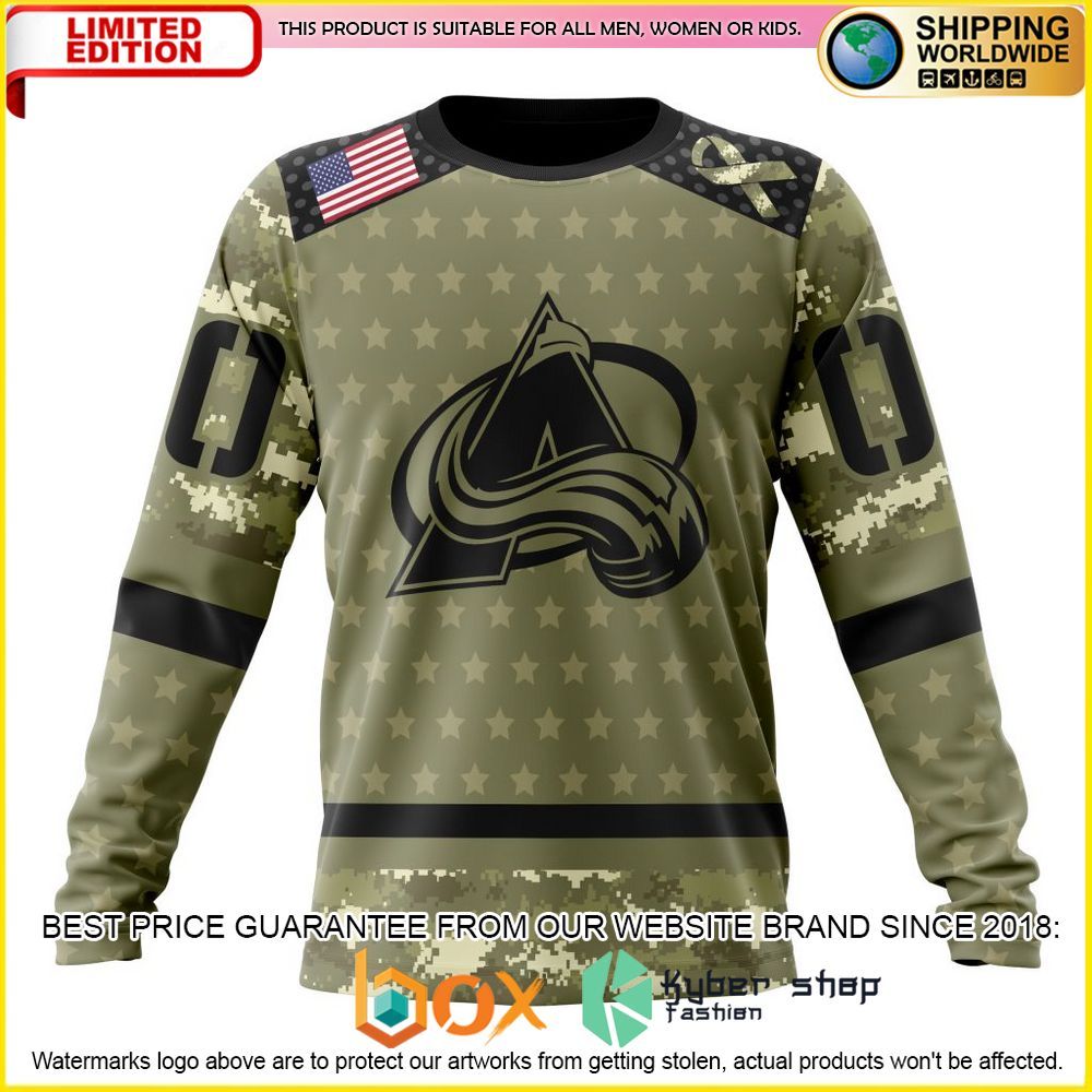NEW NHL Colorado Avalanche Camo Military Appreciation Custom 3D Hoodie, Shirt 6