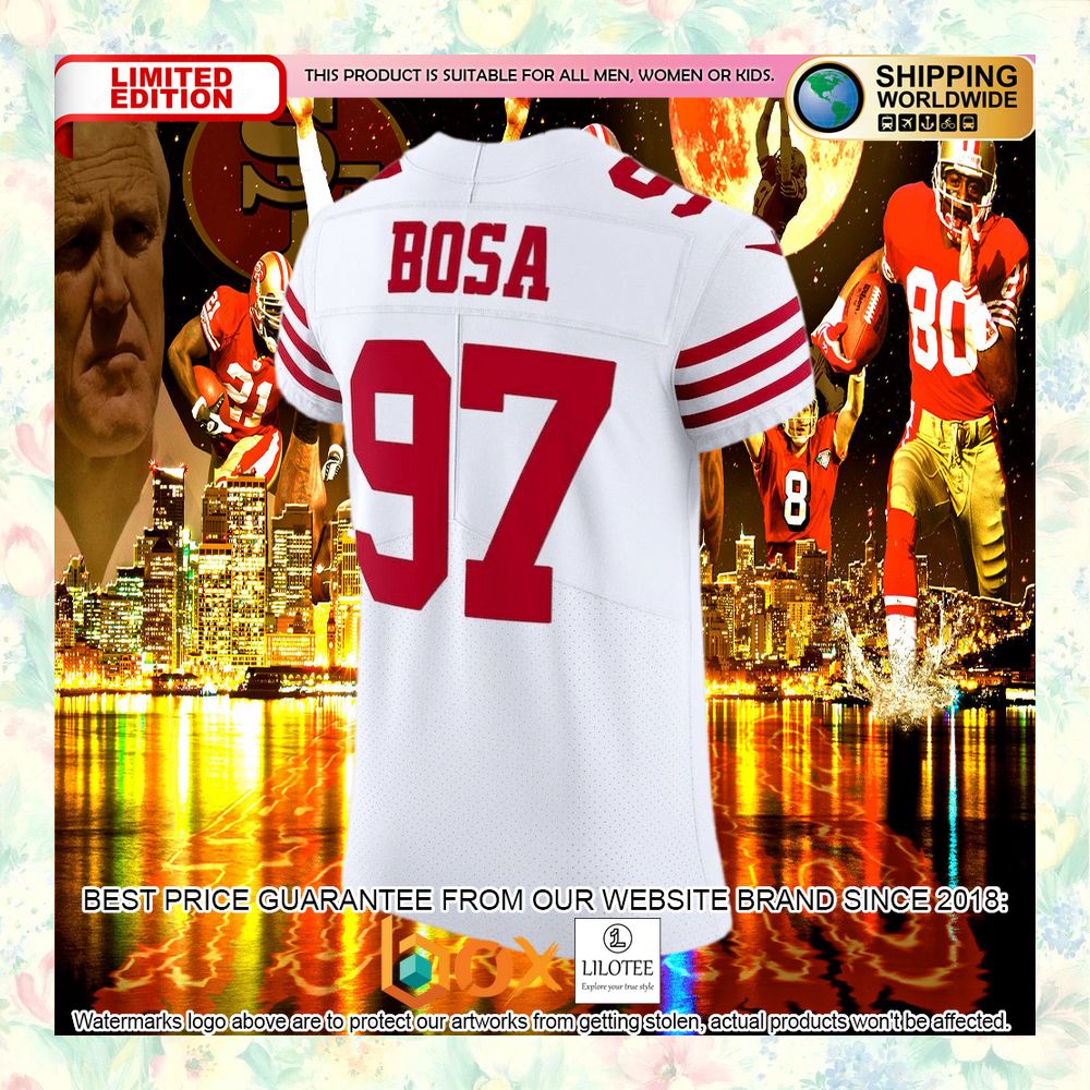BEST Nick Bosa San Francisco 49ers Vapor Elite White Football Jersey 6