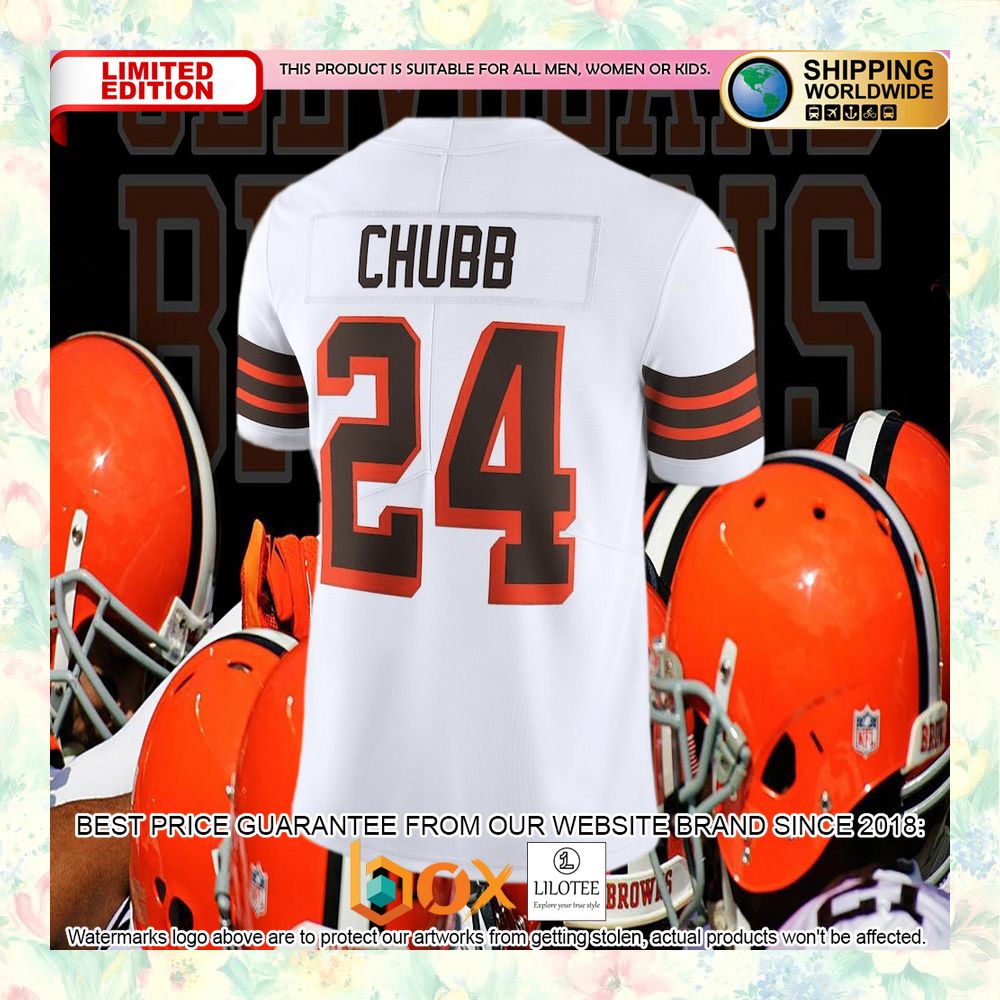 BEST Nick Chubb Cleveland Browns 1946 Collection Alternate Vapor White Football Jersey 6