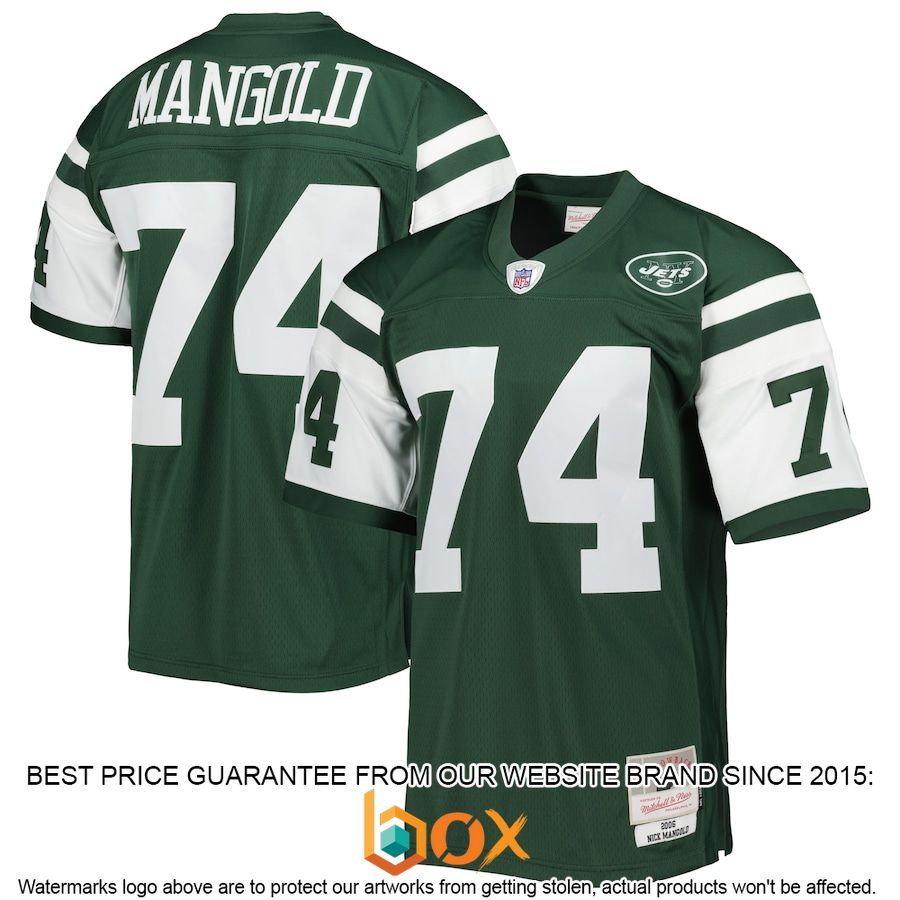 BEST Nick Mangold New York Jets Mitchell & Ness 2006 Legacy Replica Green Football Jersey 1