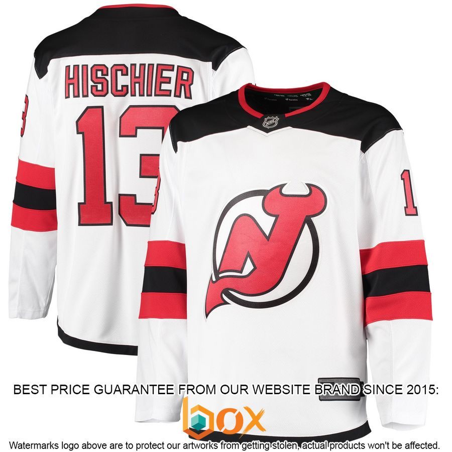NEW Nico Hischier New Devils 2018/19 Away Player White Hockey Jersey 1