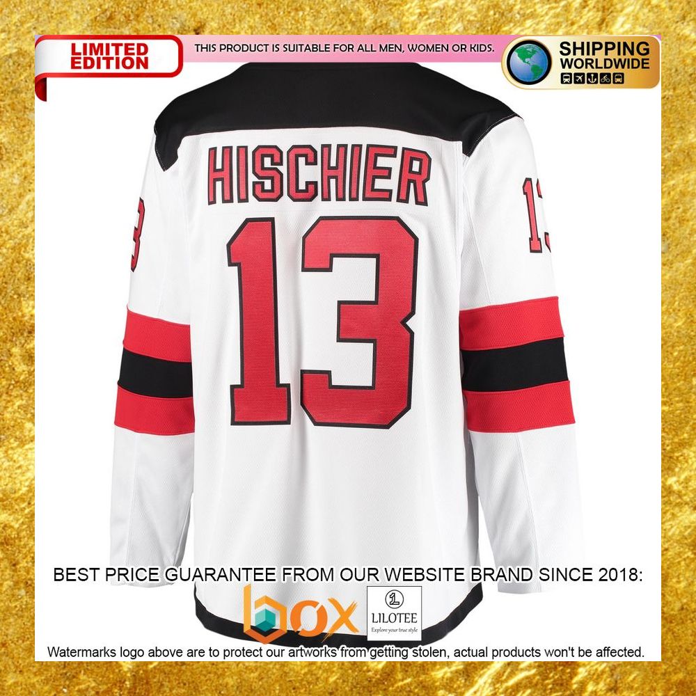 NEW Nico Hischier New Devils 2018/19 Away Player White Hockey Jersey 7