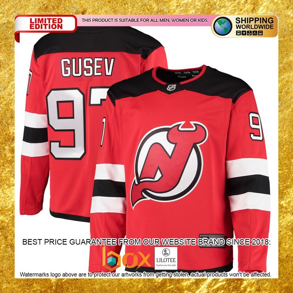 NEW Nikita Gusev New Devils 2020/21 Home Player Red Hockey Jersey 5