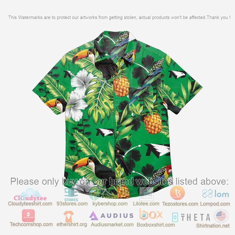HOT North Dakota Fighting Hawks Floral Button-Up Hawaii Shirt 1