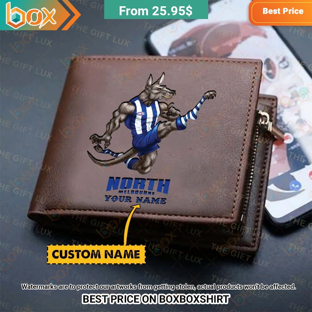 north melbourne football club mascot custom leather wallet 1 954