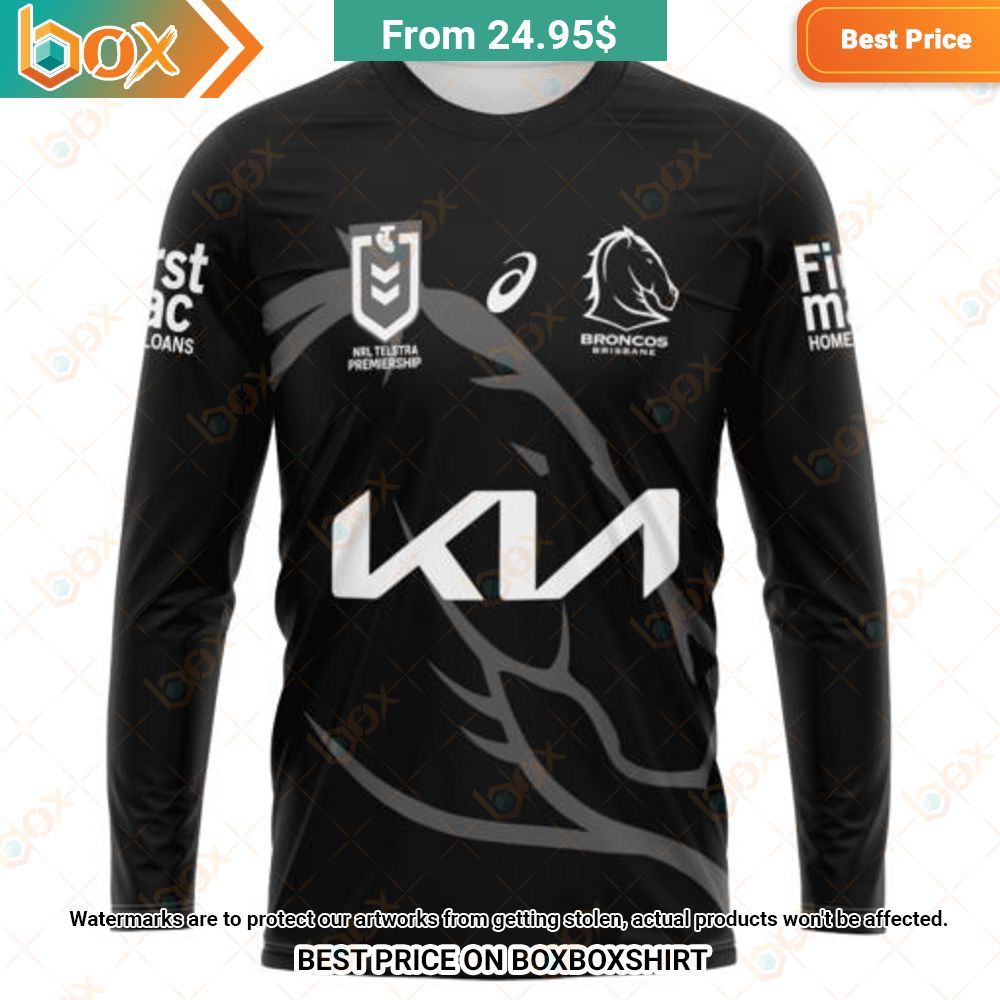 NRL Brisbane Broncos KN Special Monochrome Design Shirt Hoodie 20